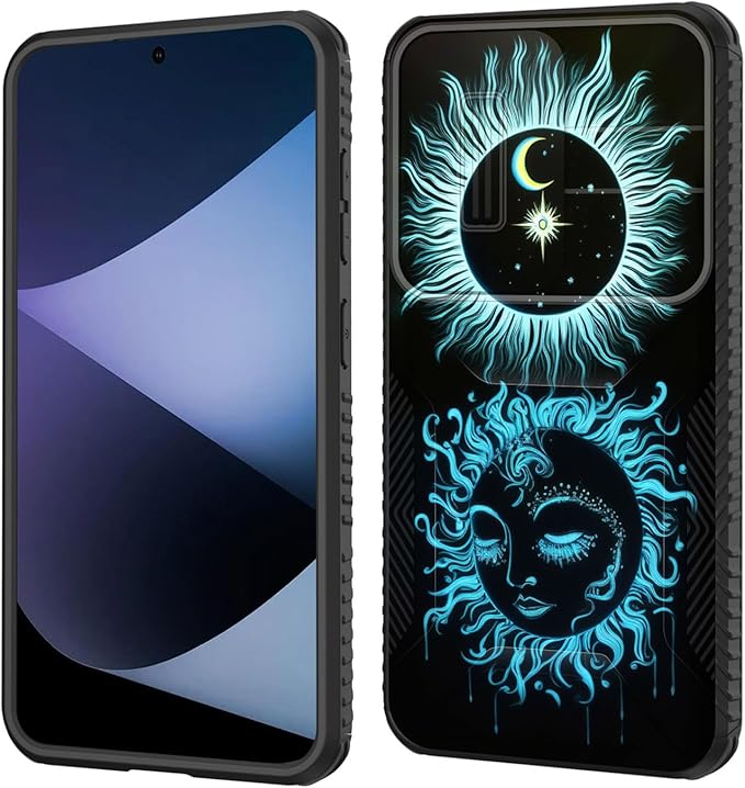 for Galaxy S26 Plus Case Built in Slide Camera Lens Cover,Heavy Duty Shockproof Protection Dual Layer Case for Samsung Galaxy S26 Plus 6.7" 2026,Sun Moon