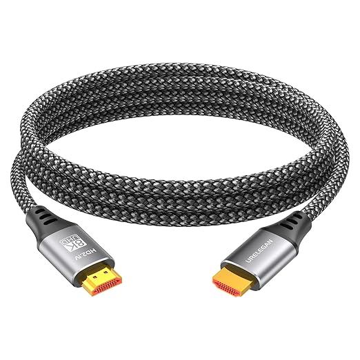 8K HDMI 2.1 Cable 10FT, High Speed HDMI 2.1 Cord 48Gbps, HDMI Game Monitor Cable 4K@1144Hz/120Hz/240Hz/8K@60Hz with eARC/ARC, HDCP2.3/2.2, 3D HDR10+ for PC, TV, Game Monitor, Projector, PS5, Soundbar