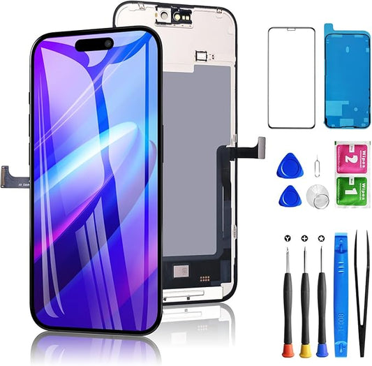 for iPhone 15 Pro Max Screen Replacement 6.7 inch Full HD, 3D Touch LCD Screen Display Digitizer Assembly with Repair Tools, Compatible for Model A2849, A3105, A3106, A3108