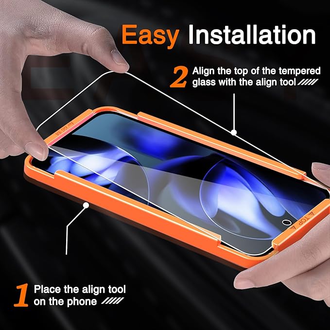 Milomdoi 3 Pack Tempered Glass for Google Pixel 9A Screen Protector with 3 Pack Camera Lens Protector, Ultra 9H Accessories [Support Fingerprint Unlock] Case Friendly, Mounting Frame