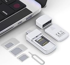 USB C SIM Card Reader - Sim Card Adapter Kit with Eject Pin - Standard/Micro/Nano Sim Card Readers - USBC to Sim Card Adapter Edit and Read Messages/Contacts - SIM Adapters for Laptop Computer Windows - Image 1