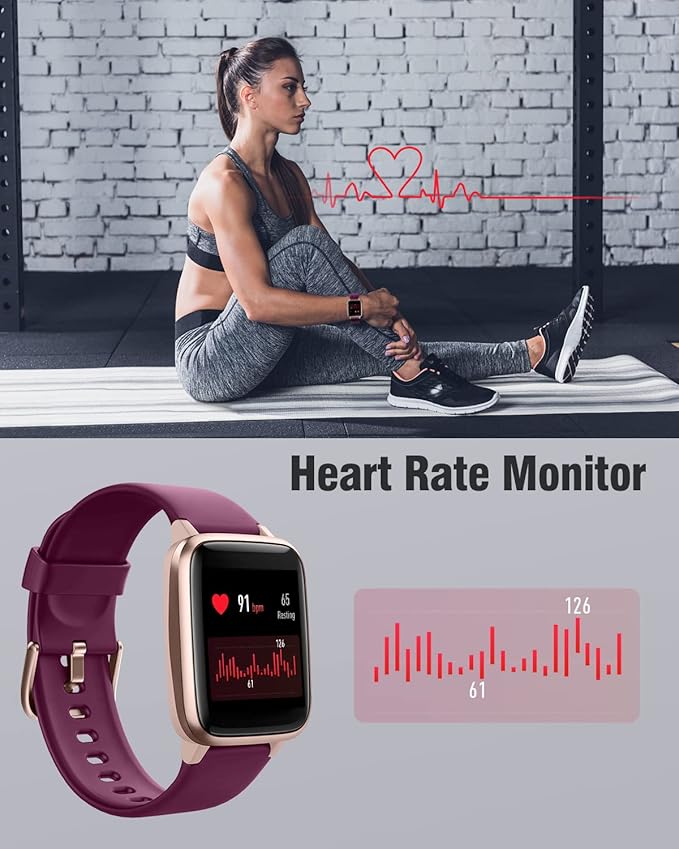 Fitness Tracker Fitness Watches for Women Men (Make/Answer Calls), 1.85" Smart Watch for iPhone/Android Phones, Heart Rate/Sleep Monitor Steps Tracker Watch Pedometer IP68 Waterproof