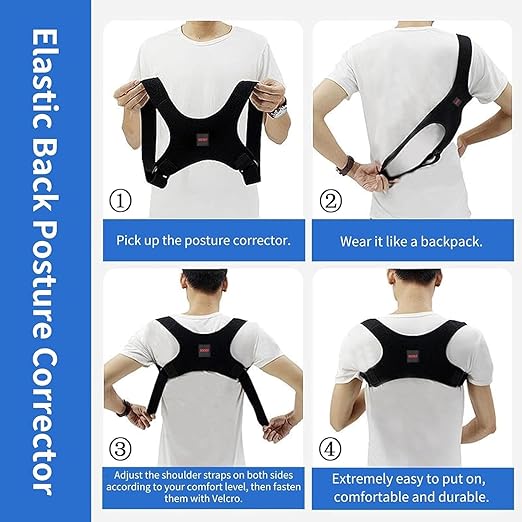 Posture Corrector for Women and Men, Adjustable Back Brace for Spine Alignment and Posture Support, Upper Back Pain Relief, Comfortable and Effective Back Brace for Better Posture (Medium/Large)
