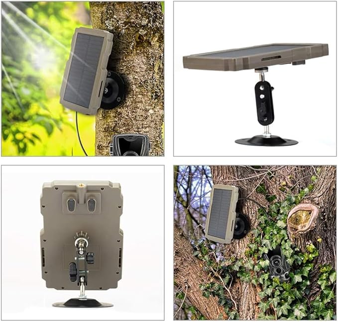 Lixada Trail Camera Solar Panel Kit 3000mAh 6V-12V Rechargeable with 360° Rotable Holder and 9.8ft Cable, Solar Charger for Hunting Camera