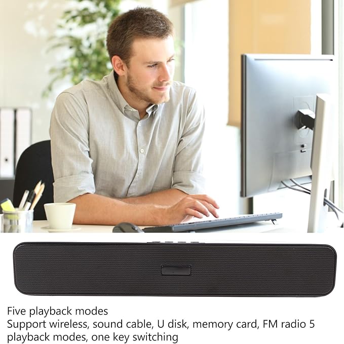 Soundbar 5.0 Bluetooth Speaker with 5 Playback Modes, Noise Reduction Surround Sound for Home Use