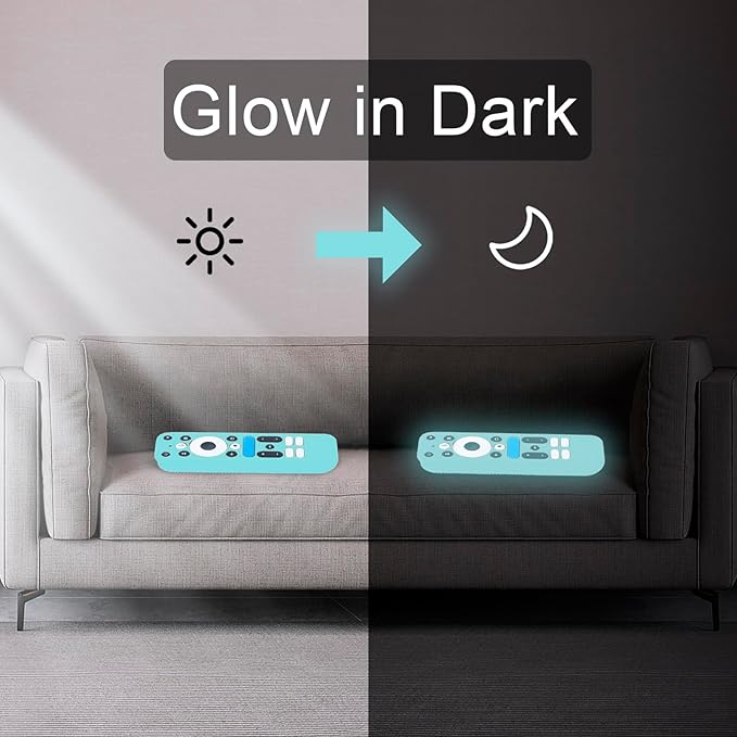 2 Pack Luminous Remote Cover Compatible with 2025 Onn Google TV Box 4K pro Remote, Shockproof Case for Onn Google TV Remote Controller, Lightweight Anti-Slip Skin-Friendly Silicone Skin Sleeve