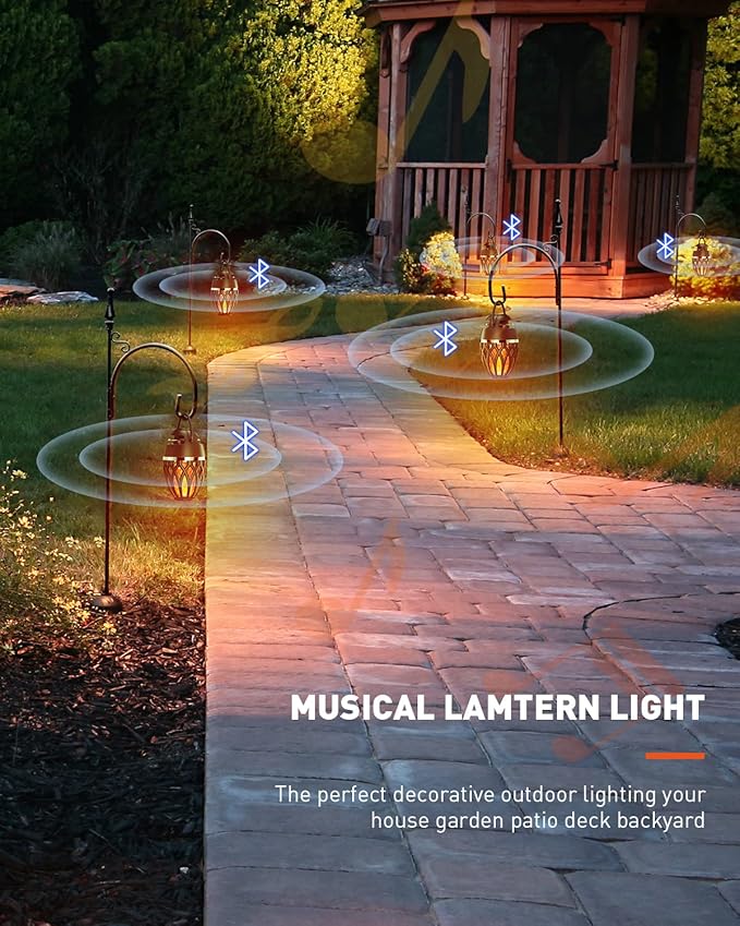 2 Pack Outdoor Bluetooth Speakers,Wireless Speaker with LED Flame Speaker BT 5.0,IP5X Waterproof Torch Lantern for Patio Pool Party,Valentines Day Gifts for Men