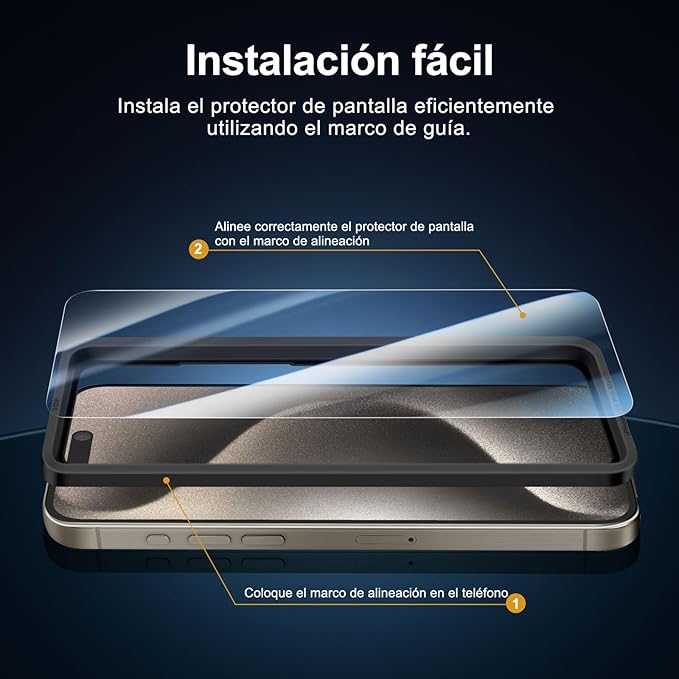 NEW'C 3x for iPhone 15 Pro Max Screen Protector (6.7 inches)+ 3x Camera Lens Protector, Sensor Protection, Case Friendly Tempered Glass Film +Dust Plug- Easy installation tool include