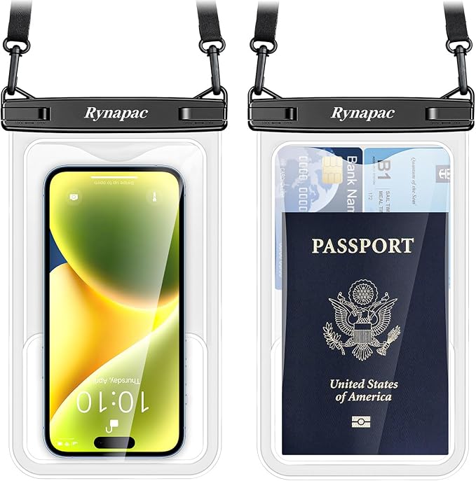 [Up to 8.5"] Waterproof Phone Pouch Bag - 2 Pack IPX8 Waterproof Phone Case for iPhone 17 16 15 14 Pro Max Galaxy S26 S25 Ultra, Touchscreen & Underwater Photography, Beach Cruise Travel Essentials