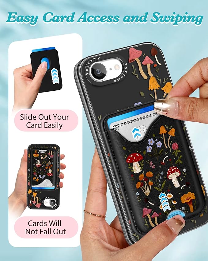 Toycamp for iPhone 16e Case 6.1 Inch - Compatible with Magsafe Credit Card Holder Wallet Magnetic Cute Women Teen Girls Kawaii Girly Unique Design Phone Cover for iPhone 16e