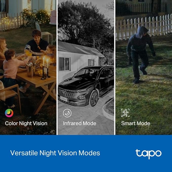 Tapo 2K 3MP Indoor/Outdoor Security Camera - Free Person/Motion/Cry Detection, Color Night Vision, IP65 Weatherproof, SD/Cloud Storage, Works w/Alexa & Google Assistant HybridCam