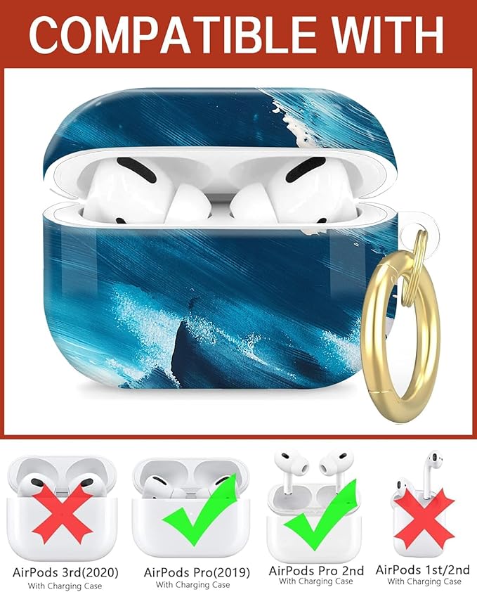 Compatible with Airpod Pro 2nd/1st Generation,Full Protection Cover for Women,Accessories Hard Case Portable & Shockproof for Airpod Pro 2nd Charging Case 2023/2022/2019(Teak Wood)