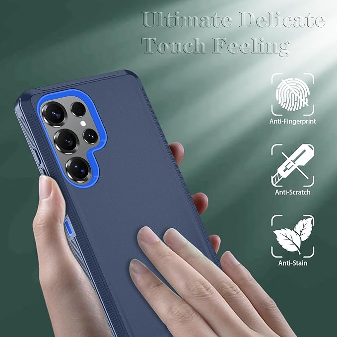 ONOLA Phone Case for Samsung Galaxy S25 Ultra Case with HD Screen Protector, Heavy Duty Shockproof & Dropproof 3-Layer Cover Phone Case for Galaxy S25 Ultra 6.9''，DarkBlue