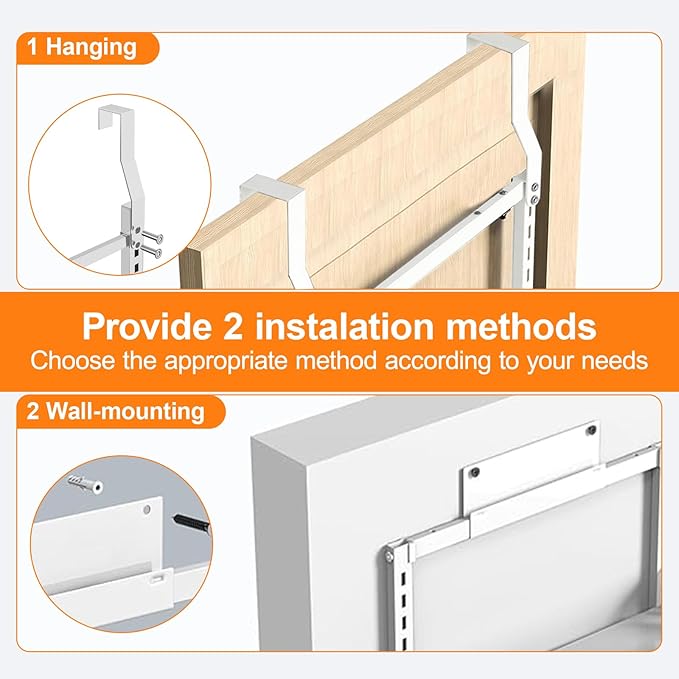 6 Tier Over The Door Pantry Orangizer 2 IN 1 Wall Mounted or Hanging Spice Rack with Adjustable Wood Basket,Heavy Duty Seasoning Storage Shelf for Kitchen Pantry and Bathroom