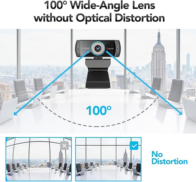 Angetube PC 1080P Webcam with Mic. USB Camera for Video Calling & Recording Video Conference/Online Teaching/Business Meeting Compatible with Computer Desktop Laptop MacBook for Windows iOS Linux