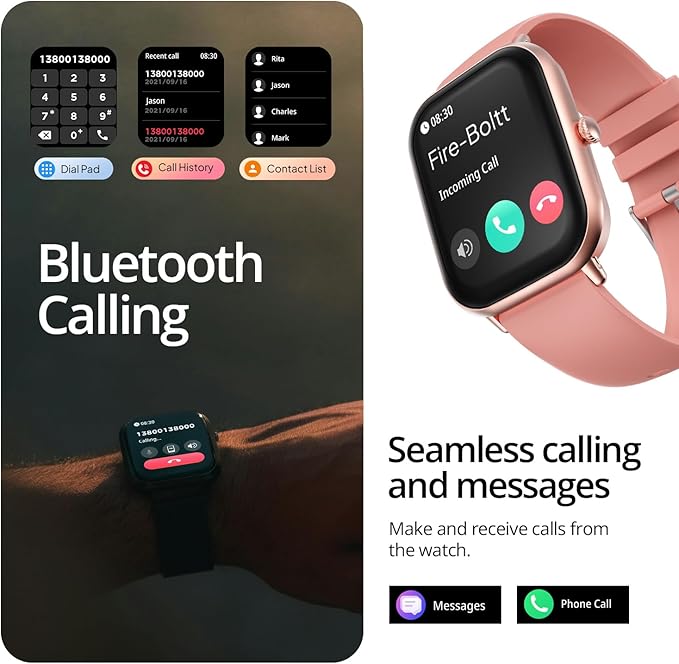 Fire-Boltt Ninja Call Pro Max 51.05mm (2.01 inch) Display Smart Watch, Bluetooth Calling, 120+ Sports Modes, Health Suite, Voice Assistance