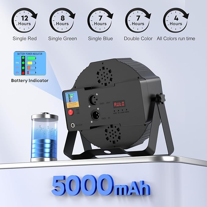 HOLDLAMP Rechargeable Par Lights 36W RGB Battery Powered, Wireless LED Par Lights DJ Uplights Sound Activated& Remote Control for Wedding Events Club Party Church Stage Lighting, 10 Pack