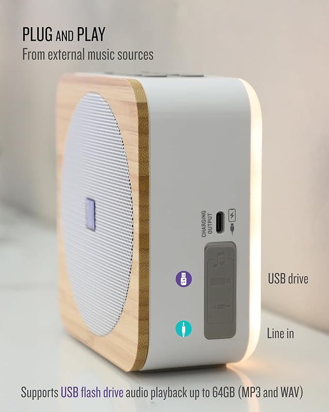 Soundfreaq Sound Spot II SFQ-18: Portable Bluetooth Speaker with Powerful Bass, Nature Sounds, Ambient Light, and Speakerphone (White)