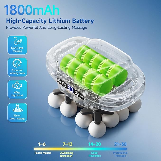 Upgraded 16-Head Mini Massage Gun, Electric Deep Tissue Massage, 3 Modes, 30 Levels Of Speed, Used To Relieve Pain In Neck, Back, And Leg Muscles, Lightweight And Portable, Suitable For Small Figures