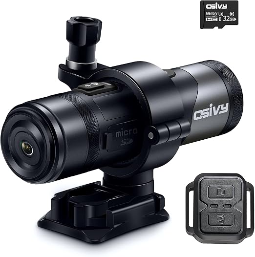 2K Dual Lens Motorcycle Helmet Camera with 2.4G Remote Control, Front and Rear Bike Camera with App Control, Cycling Dash Cam with 32GB TF Card and Loop Recording