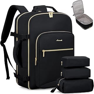 LOVEVOOK 40L Travel Backpack Flight Approved Carry on Backpack,3 Packing Cubes,Waterproof Personal Item Travel Bag,TSA Carry on Luggage Suitcase Travel Essentials,Gifts for Women & Men,fits 17" Laptop