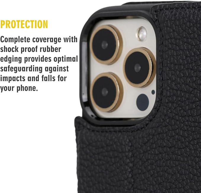 BLACKBROOK Case for iPhone 15 Pro Wallet Case for Men and Women, Carter Full Grain Leather 2-in-1 Set for MagSafe Charging, Cash, ID and 4 Card Slots with RFID, Compatible with iPhone 15 Pro