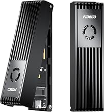 FIDECO M.2 NVMe SATA SSD Enclosure, M.2 NVMe to USB Adapter with Cooling Fan, USB 3.2 Gen 2 (10Gbps) SSD Reader for M & M+B Key, Support UASP and Trim, Tool-Free Installation (Black, NVMe SATA) - Image 1