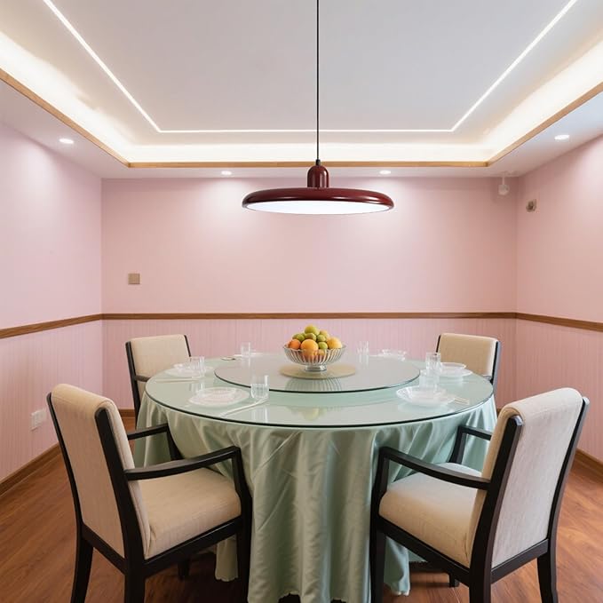 LED Pendant Light 40 cm Modern 36 W with Colour Temperature Dimmable Ceiling Lamp 3000K/4500K/6000K Metal and Acrylic for Dining Room Kitchen Living Room (Red + Red)