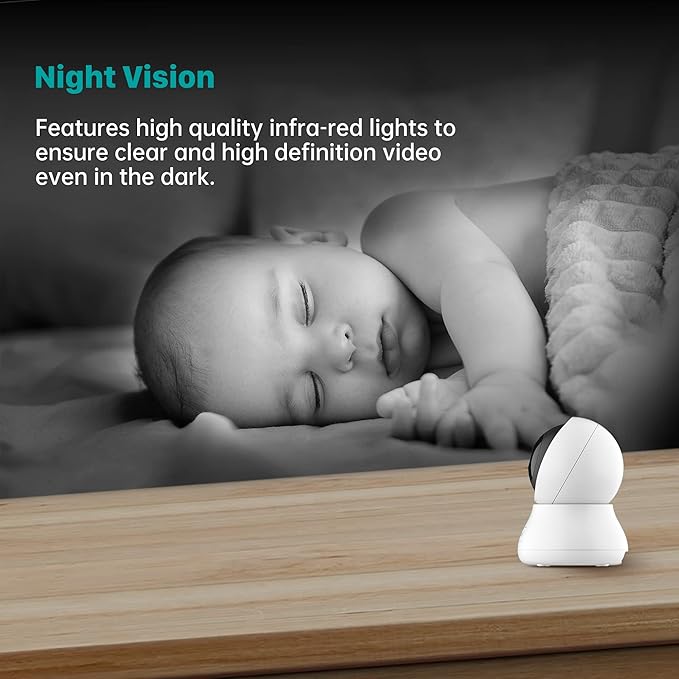 Septekon 2 Pack Indoor Pan/Tilt Security Camera for Baby Monitor, 2K 3MP Pet Camera with Night Vision, Motion Detection, Cloud Storage, Compatible with Alexa, White