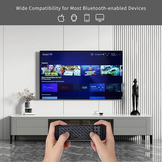 iPazzPort Mini Bluetooth Keyboard Wireless with Remote Case for Amazon Firestick, Fire TV Stick /4K/Lite/Cube, Fire TV 3rd Gen, Echo Show 15.