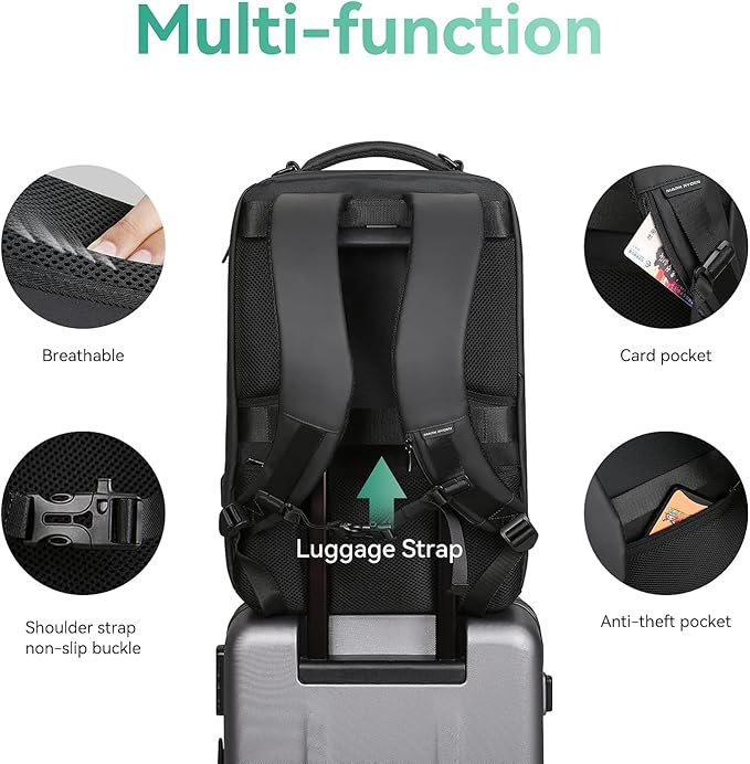 MARK RYDEN Business Backpack for Men, Waterproof High Tech Backpack with Sport Car Shape Design and USB Charging Port, Travel Laptop Backpack Fits 17.3 Inch Notebook