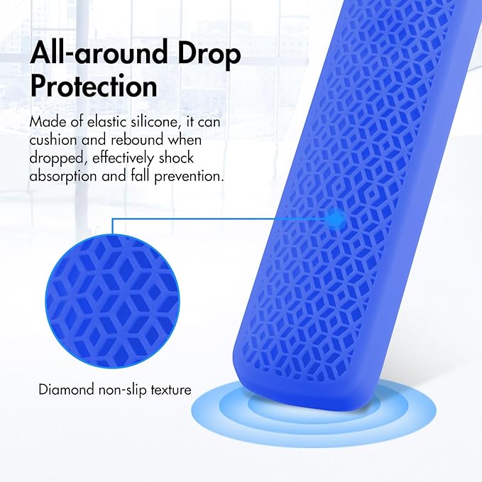 LEFXMOPHY Case Cover for TV Stick HD / 4K 2nd (2024 Model) with AI-Powered, Wi-Fi 6 Voice Remote Control Case Blue Silicone Sleeve with Lanyard