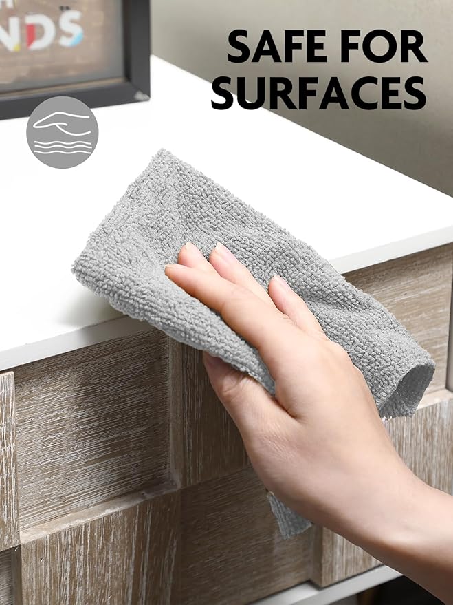 Fantasticlean Microfiber Cleaning Cloth Roll -150 Pack, Tear Away Microfiber Towels, 12" x 12", Reusable, Washable, Ultra Absorbent Dishcloth for Home Supplies, Car, Pet, Kitchen (2 Rolls of Grey)