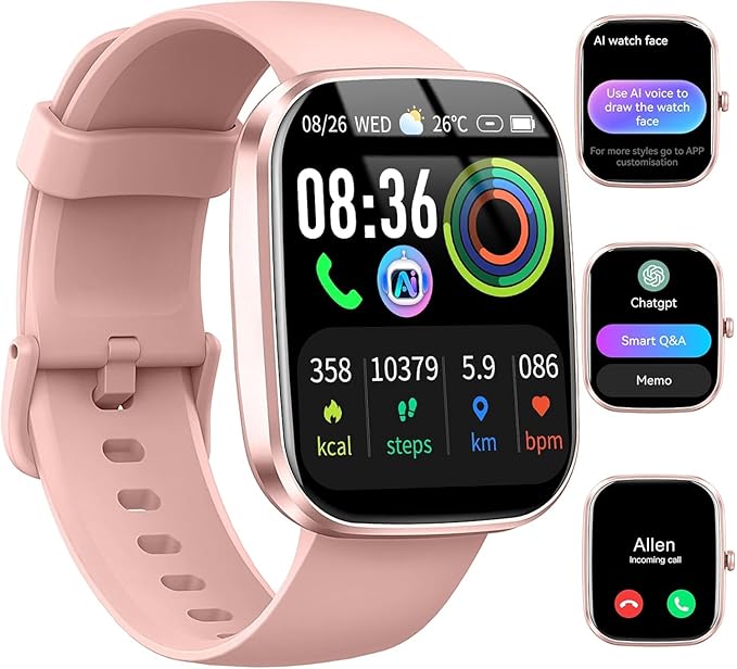 Smart Watch with AI ChatGPT built-in (Answer/Make Call), 1.91" Smartwatch for Men Women, 110+ Fitness Activity Tracker, Calories/Heart Rate/Sleep Monitor, IP68 Waterproof Step Counter for Android iOS