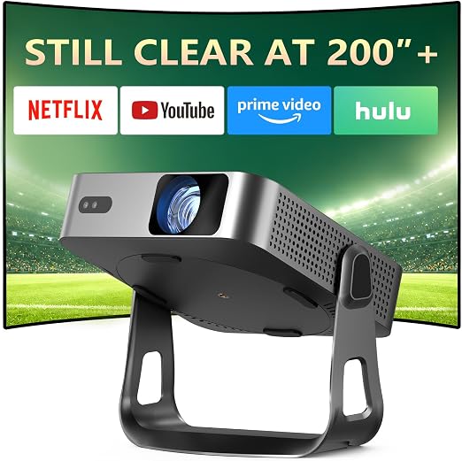 Now with Netflix/1080P-VOPLLS Smart Mini Projector with WiFi and Bluetooth