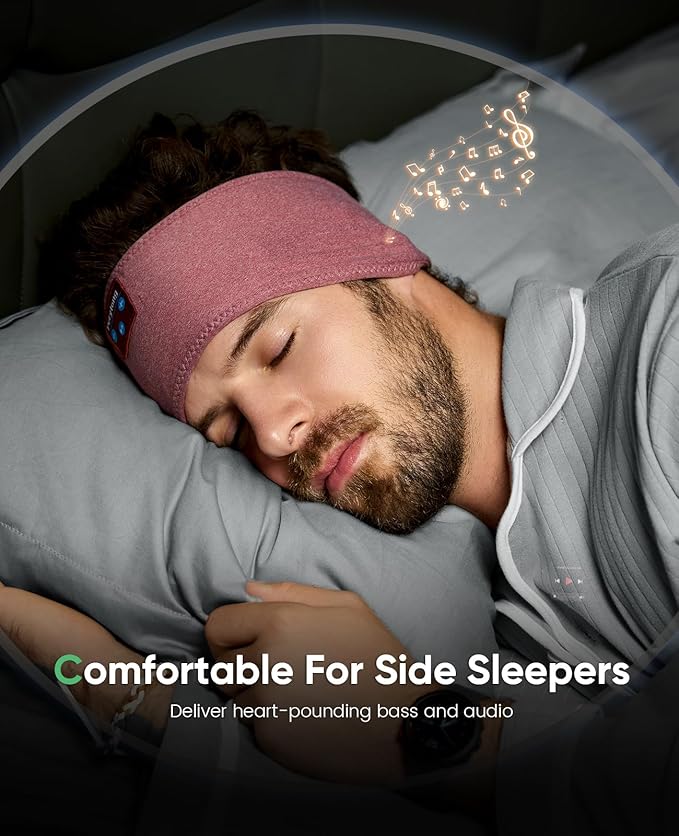Perytong 2 Pack Sleep Headphones Bluetooth 5.4 Headband, Sleeping Headband Headphones with Ultra-Thin Stereo Speaker for Side Sleepers, Wireless Sweat Resistant Sport Headband for Workout