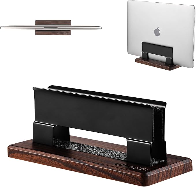 Vertical Laptop Stand for Desk,Carbon Steel Base,Tool-Free