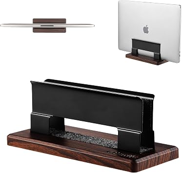 Vertical Laptop Stand for Desk,Carbon Steel Base,Tool-Free