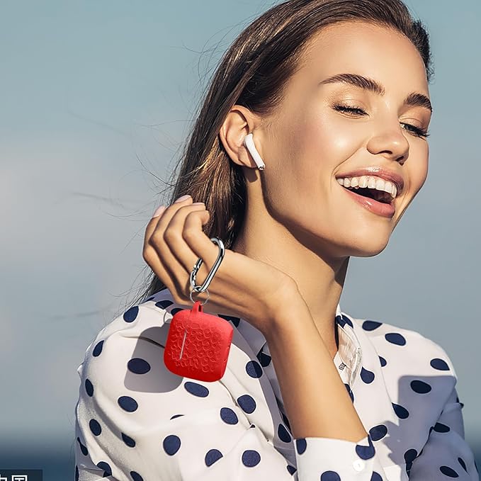 Leopard Engraved for AirPods 4 Case Cover 2024,Soft Silicone Protective Case Compatible with Apple AirPods 4th Generation Case for Women,Cute AirPod 4 Case Accessories with Keychain (Red)