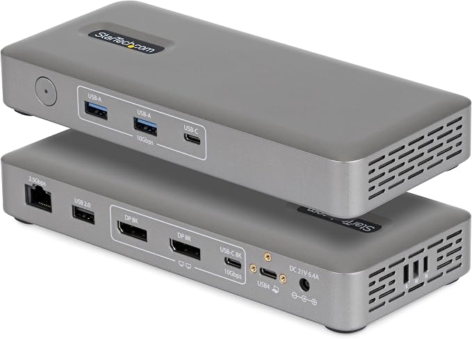 StarTech Driverless USB4 Dock, Dual 4K 144Hz for Mac and Windows, 100W
