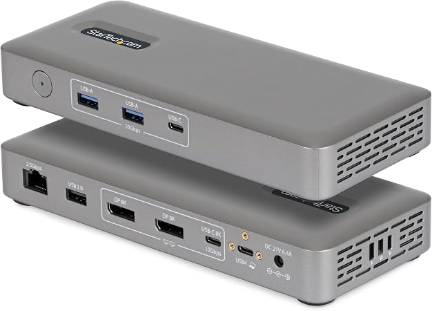 StarTech Driverless USB4 Dock, Dual 4K 144Hz for Mac and Windows, 100W