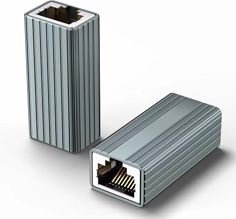 Ethernet Extender 10Gbps, 2 Pack Ethernet Coupler for Cat8 Cat7 Cat6 Cat5 Cable, 328ft Long Distance Extend, Aluminum Alloy Shell