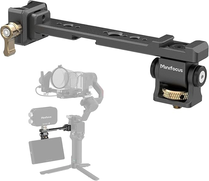 Adjustable Camera Monitor Mount with Quick Release NATO Clamp, Cold Shoe Mount, 360° Rotatable Field Gimbal Monitor Holder for DJI RS 5/RS 4 Mini/RS 4/RS 4 Pro/RS 2/RSC 2/RS 3/RS 3 Pro/RS 3 Mini