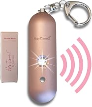 HerTime2 Personal Safety Alarm for Women - Loud Self Defense Siren, Waterproof Keychain with Strobe Light - Battery Powered, Rose Gold - Image 1