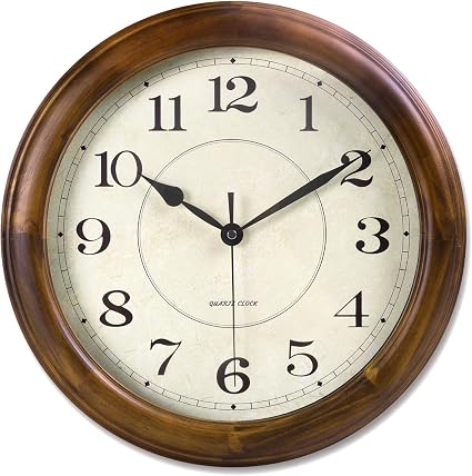 Kesin Wall Clock Wood 14 Inch Silent Wall Clocks Large Decorative