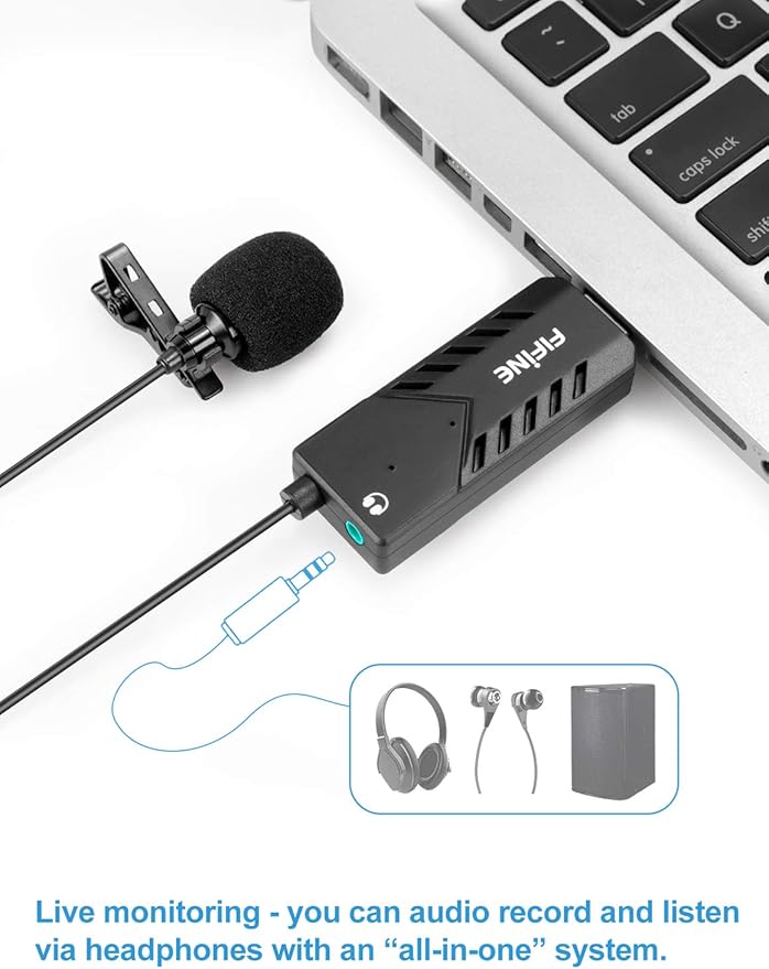 FIFINE PC Gaming Headset with 7.1 Surround Sound, RGB, Soft Ear Pads, USB Lavalier Microphone for Laptop and Mac (H6+K053)