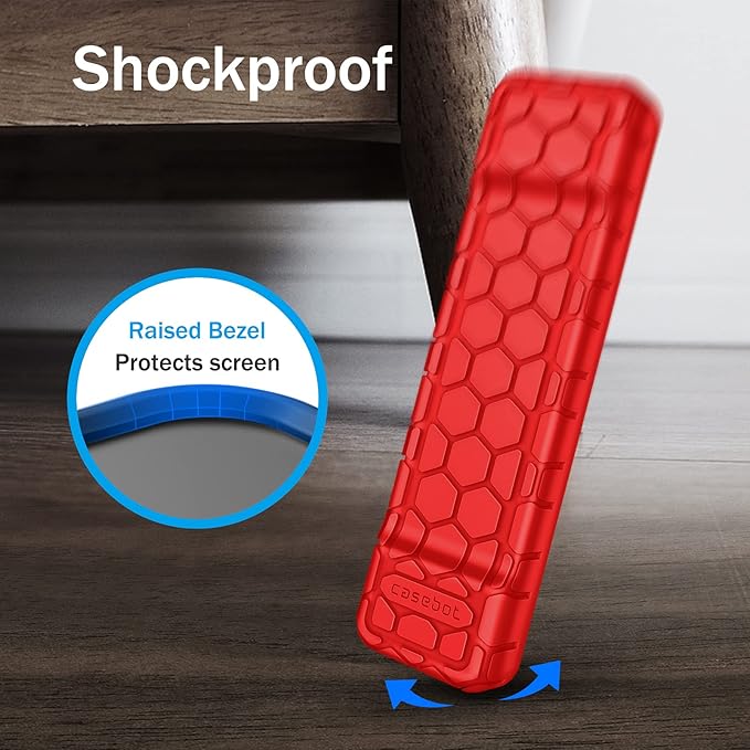 Fintie Bundle: Case for Apple TV 4K / HD Siri Remote Controller (2nd Gen / 3rd Gen) 2021 2022- Honey Comb Lightweight Anti Slip Shockproof Silicone Cover + Remote Holder Bracket Shelf