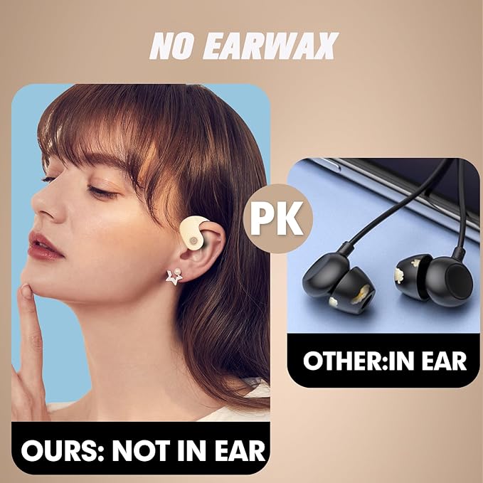 Over The Ear Earbuds Open Ear Buds Headphones Over Ear Air Bone Conduction Earbuds Earphones Bone Conducting Air Bone Conduction Headphones Bluetooth Over-Ear Skin Tone