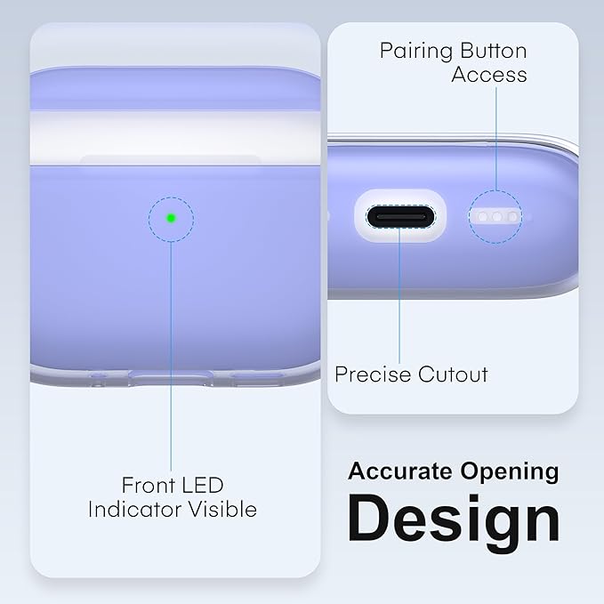 Valkit for Airpods Pro 3 Case Clear with Cleaner Kit | Soft TPU Airpods Pro 3 Generation Case | Protective Cover Shockproof | iPods Pro 3 Cases | for Air pods Pro Gen 3 2025(Clear Purple)