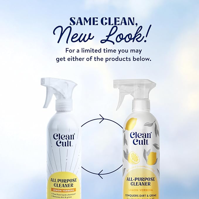 Cleancult - Lemon Verbena - All Purpose Cleaner - Refillable Aluminum Bottle - Cleaner Spray that Removes Dirty & Grime - 16 oz - 1 Pack